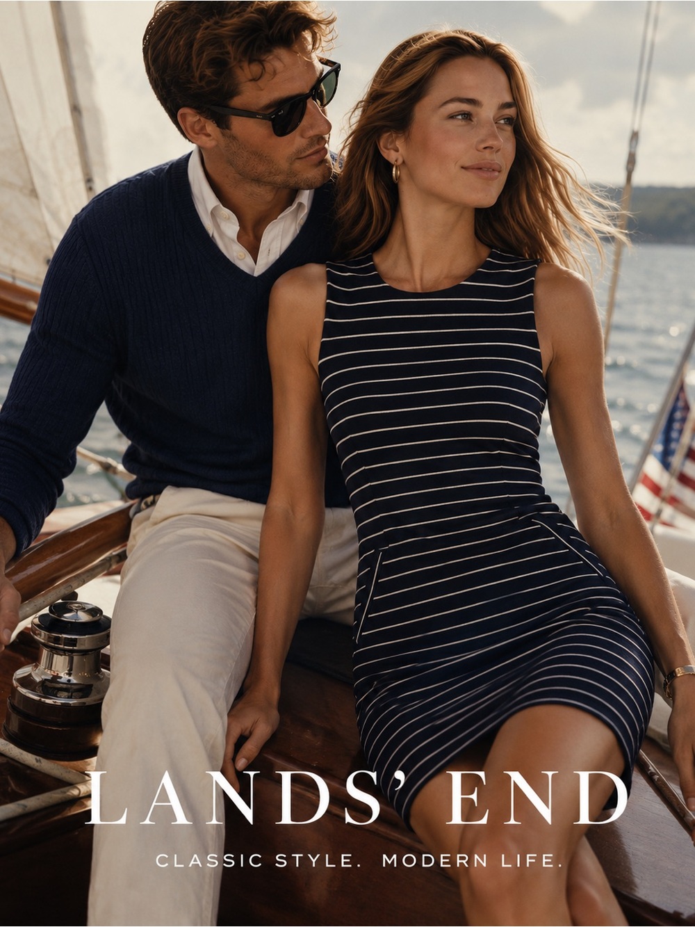 ⚓️Land’s End Navy and White Striped Mini Dress, Perfect for a day on the water🌊